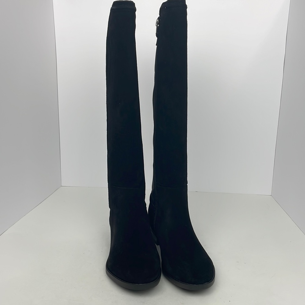 NWOT Marc Fisher Suede Tall Shaft Boots Shiane Black Suede Size 6.5